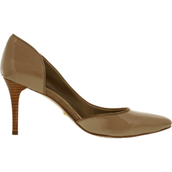 Ralph Lauren Rube 7B PM DRS Porcini Taupe D'Orsay Pointed  Leather Heels - Picture 1 of 11
